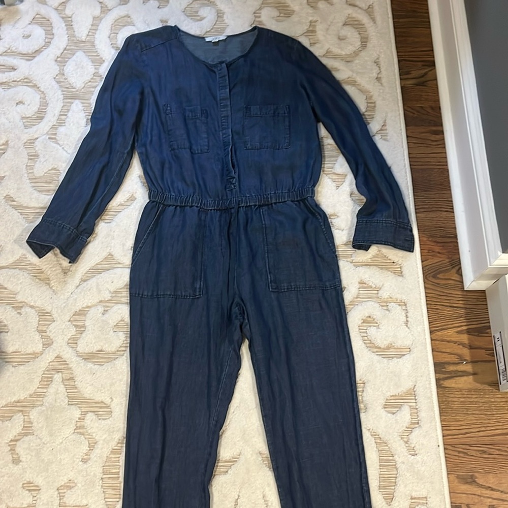 Ann Taylor/Loft Chambray Denim Jumpsuit